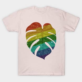 Rainbow Monstera Leaf - Celebrate Pride Month Vibrantly T-Shirt